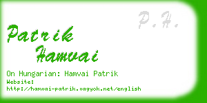 patrik hamvai business card